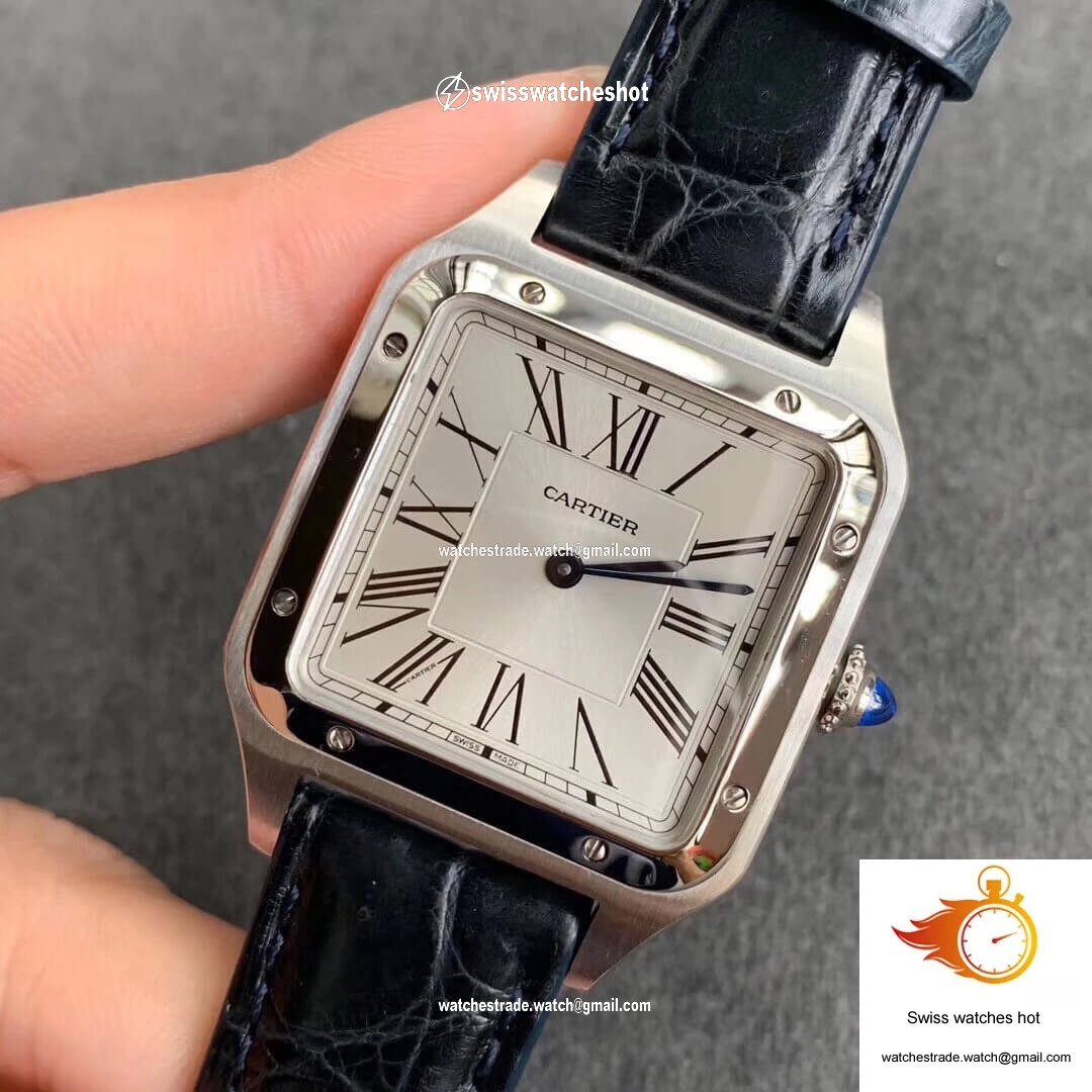 Cartier Santos WSSA0022 Blue Cowhide Strap 3