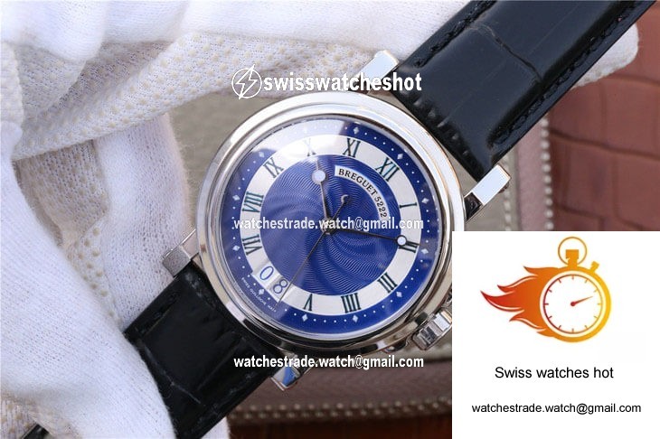 Breguet Marine 5817 Blue Dial Cowhide Strap 3