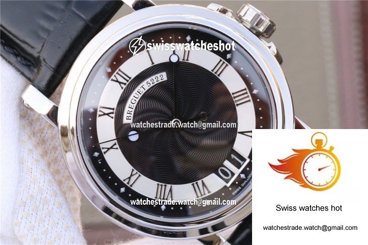 Breguet Marine 5817 Black Dial Cowhide Strap 3