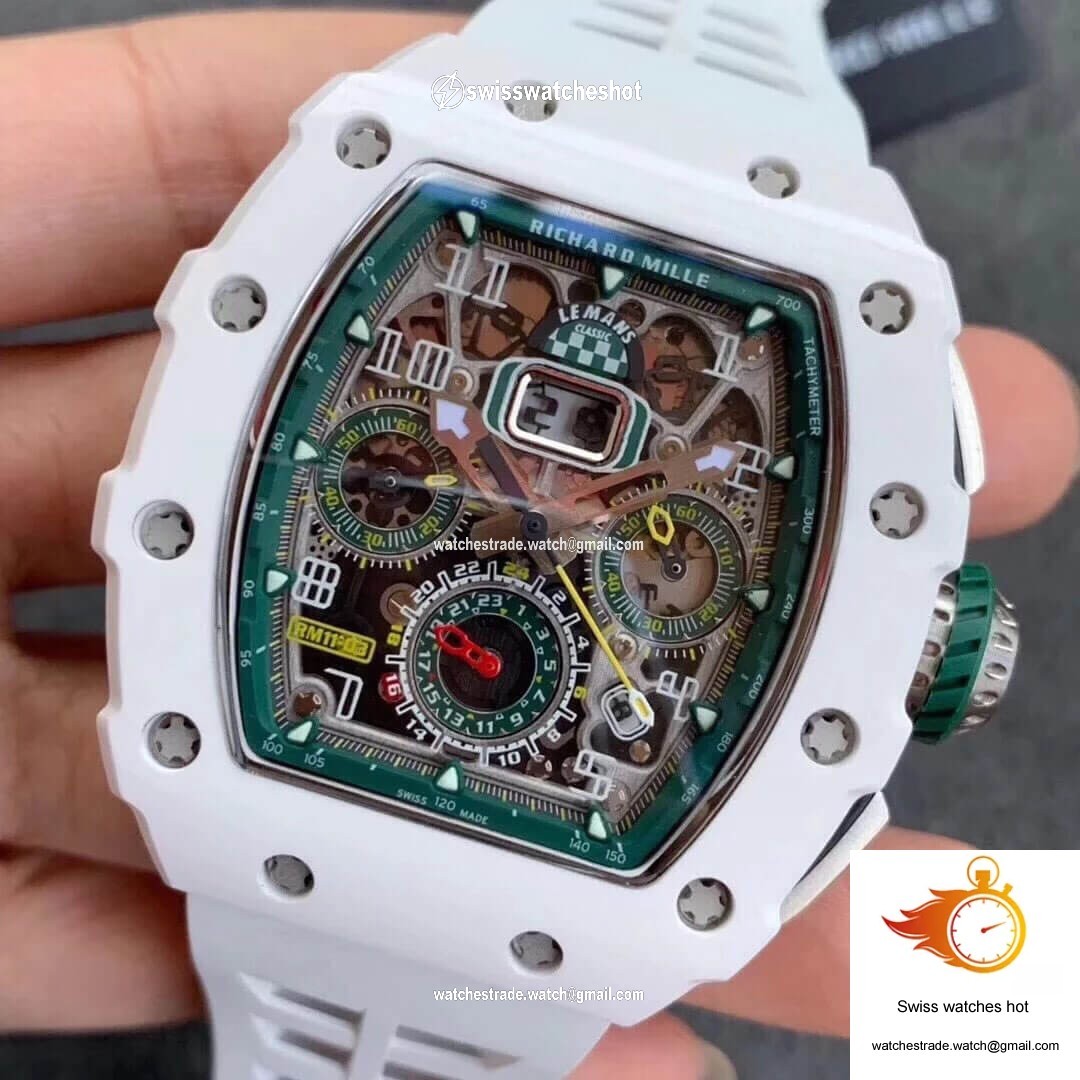 Richard Mille RM011-03 KV Factory Ceramic White Strap 3