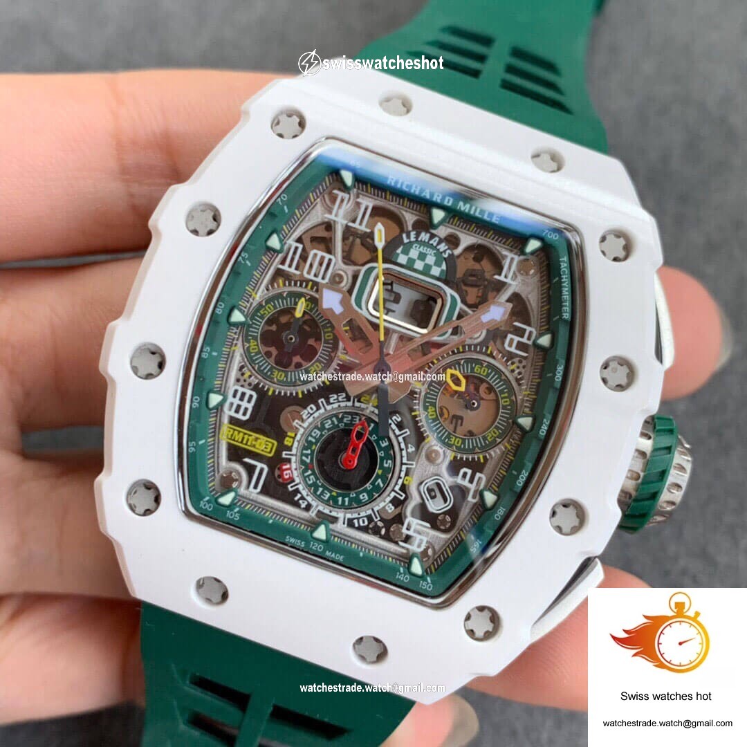 Richard Mille RM011-03 KV Factory White Ceramic Skeleton Dial 3