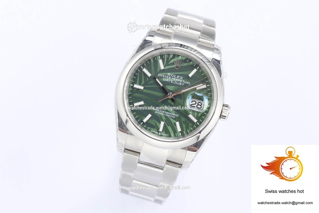 Rolex Datejust M126200-0020 EW Factory Olive Green Palm Leaf Pattern Dial 3