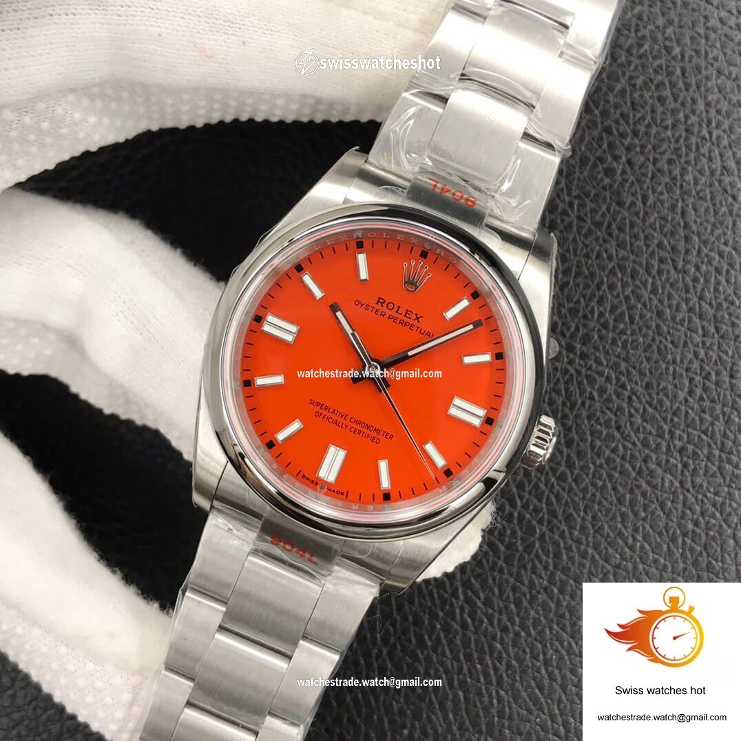 Rolex Oyster Perpetual M126000-0007 36MM EW Factory Coral Red Dial 3