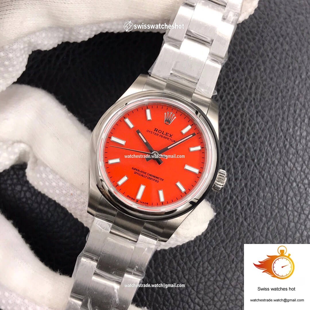 Rolex Oyster Perpetual M277200-0008 31MM EW Factory Coral Red Dial 3