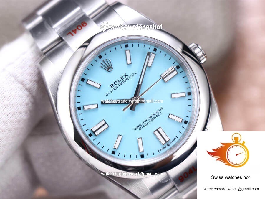 Rolex Oyster Perpetual M124300-0006 41MM EW Factory Turquoise Blue Dial 3