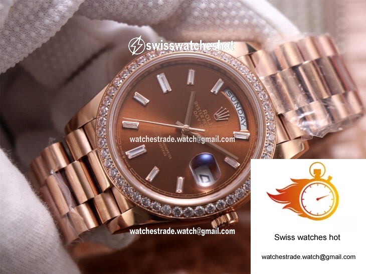 Rolex Day-Date M228345RBR-0006 EW Factory Diamond Chocolate Color Dial 3