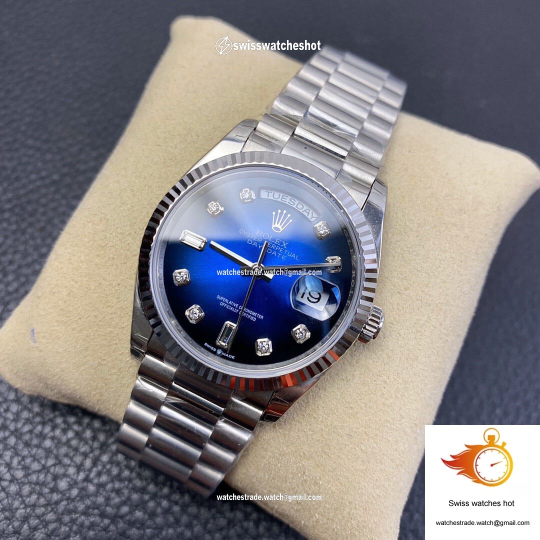 Rolex Day-Date M128239-0023 EW Factory Diamond Gradient Blue Dial 3