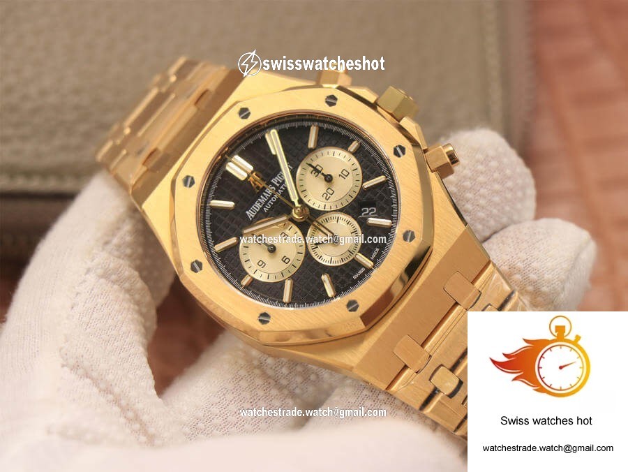 Audemars Piguet Royal Oak Chronograph 26331 OM Factory V2 Yellow Gold Black Dial 3