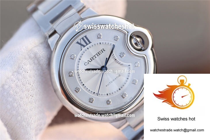 Ballon Bleu De Cartier WE902074 V6 Factory Diamond Silverr Dial 3