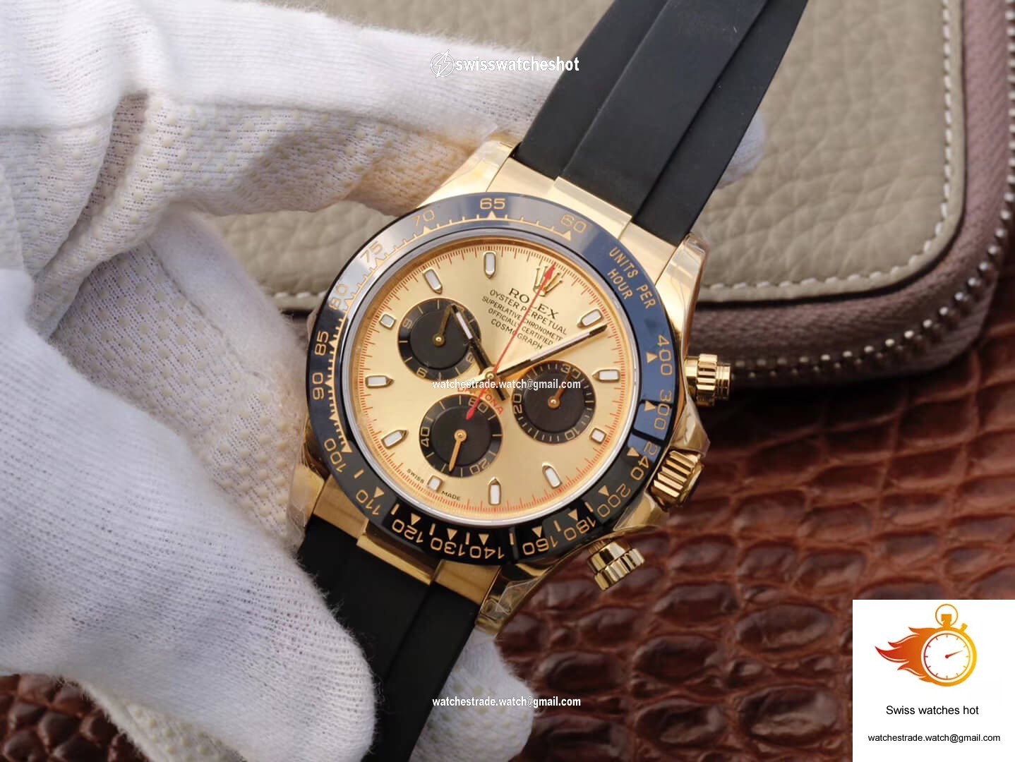 Rolex Daytona Cosmograph 116518ln JH Factory V6 Yellow Gold Black Chronograph 3