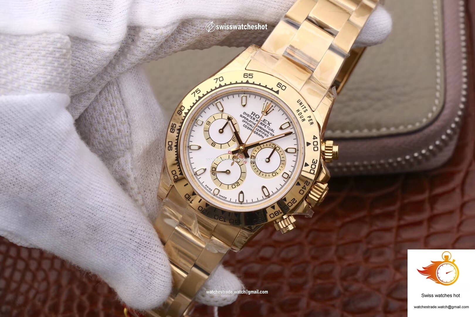 Rolex Daytona Cosmograph M116508-0001 JH Factory Yellow Gold White Dial 3
