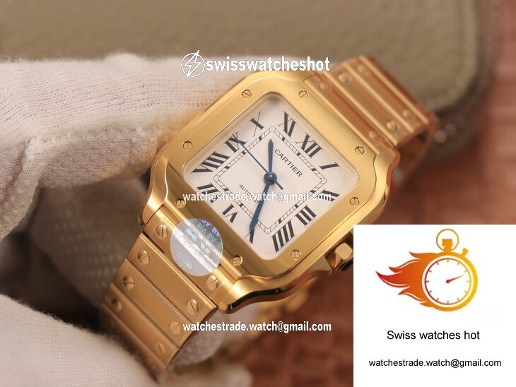 Cartier De Santos WSSA0010 BV Factory 18K Gold White Dial 3
