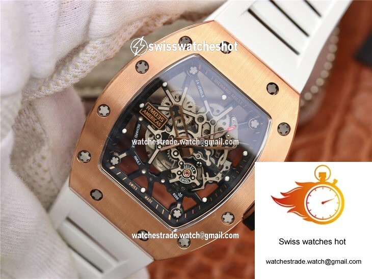 Richard Mille RM035 Americas KV Factory Rose Gold White Strap 3