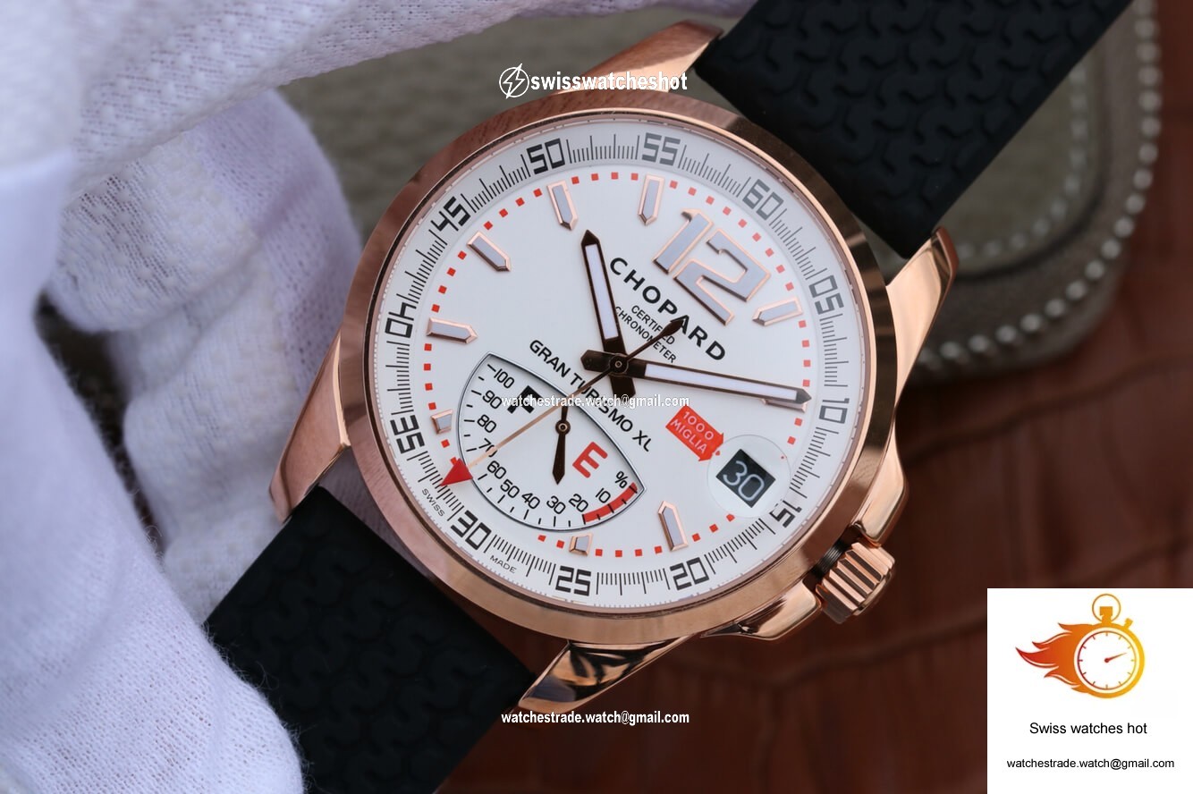 Chopard Classic Racing Mille Miglia 161272-5001 V6 Factory White Dial Rose Gold 3