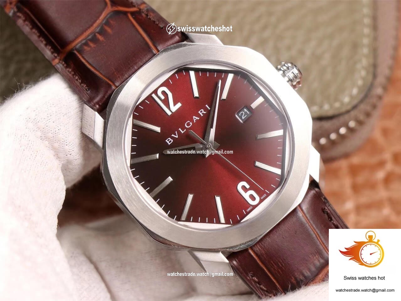 Bvlgari Octo 102705 BV Factory Reddish Brown Dial 3