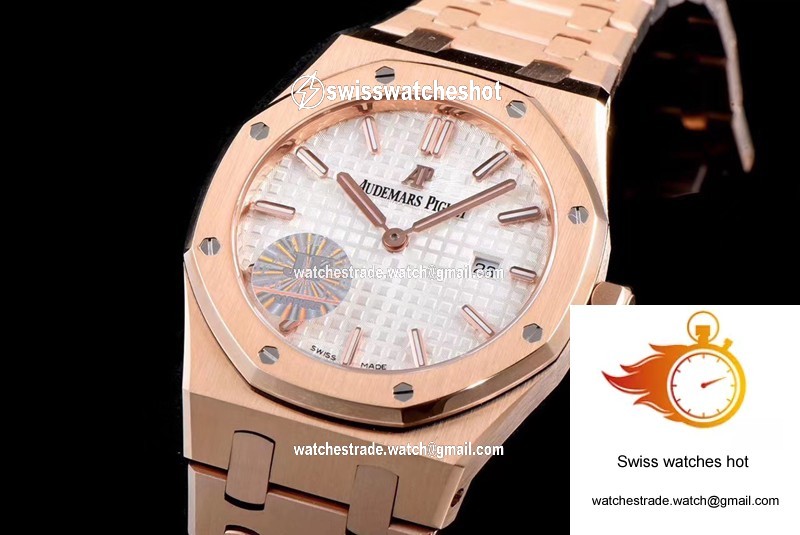 Audemars Piguet Royal Oak Quartz 67650OR.OO.1261OR.01 JF Factory White Dial 3