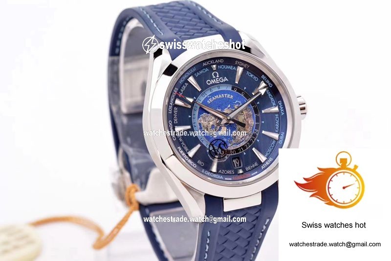 Omega Seamaster Aqua Terra GMT Worldtimer 220.12.43.22.03.001 VS Factory Blue Dial 3