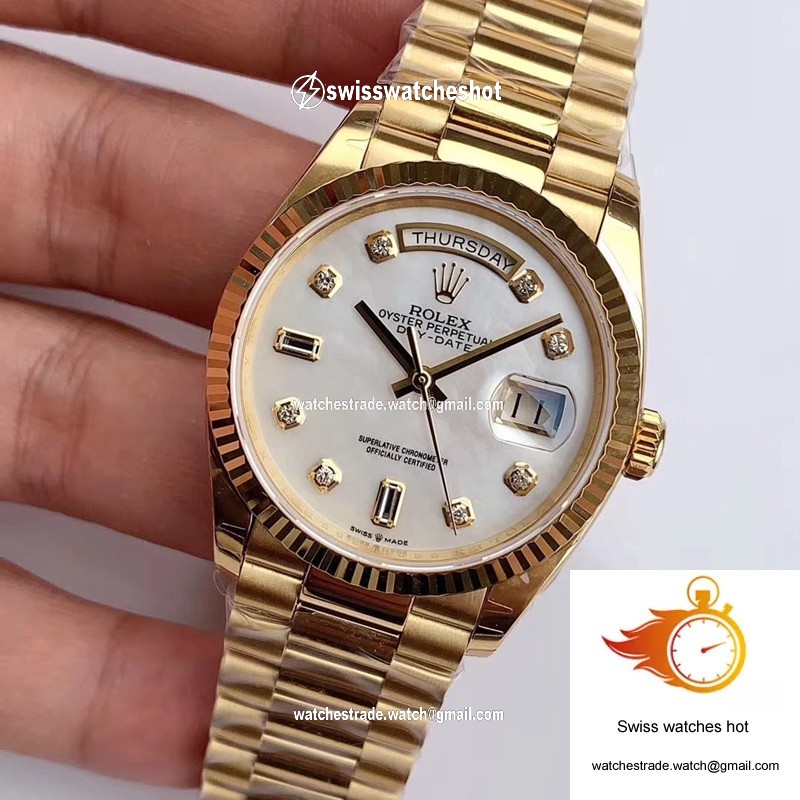 Rolex Day-Date M128238 EW Factory White Dial Diamond Time Scale 3