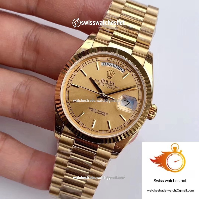 Rolex Day-Date M128238-0045 Yellow Gold EW Factory Champagne Dial 3