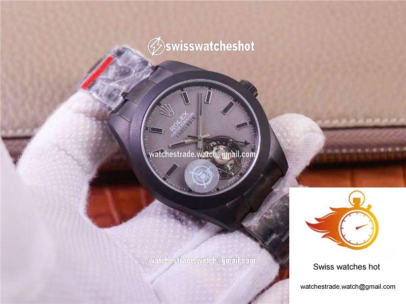 JB Factory Replica Rolex Milgauss Base 116400 Label Noir Design LNT01HS-001 Black case watch 3