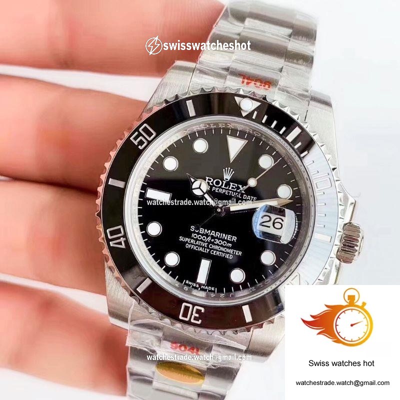 Replica Rolex Submariner Date Oyster 40mm Oystersteel 116610LN Noob Factory V10 Replica Black dial watch 3