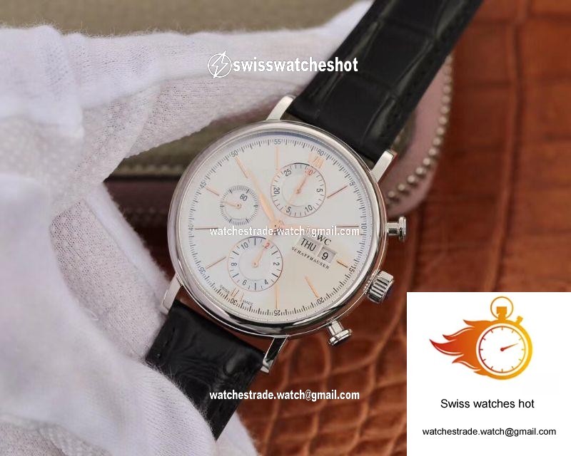 IWC Portofino Chronograph Multi-function IW391022 ZF Factory White Dial With Rose Gold Markers 3