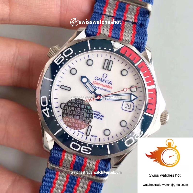 Omega Seamaster Diver 300M Co-Axial 41MM Commander 007 212.32.41.20.04.001 UR Factory White Dial 3