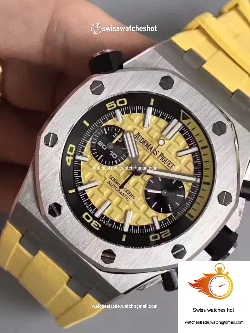 Audemars Piguet Royal Oak Offshore Diver Chronograph 26703ST.OO.A051CA.01 JF Factory Yellow Dial 3