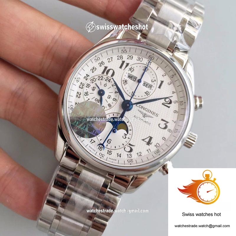 Longines Master Collection Moonphase Chronograph L2.673.4.78.6 JF Factory White Dial 3