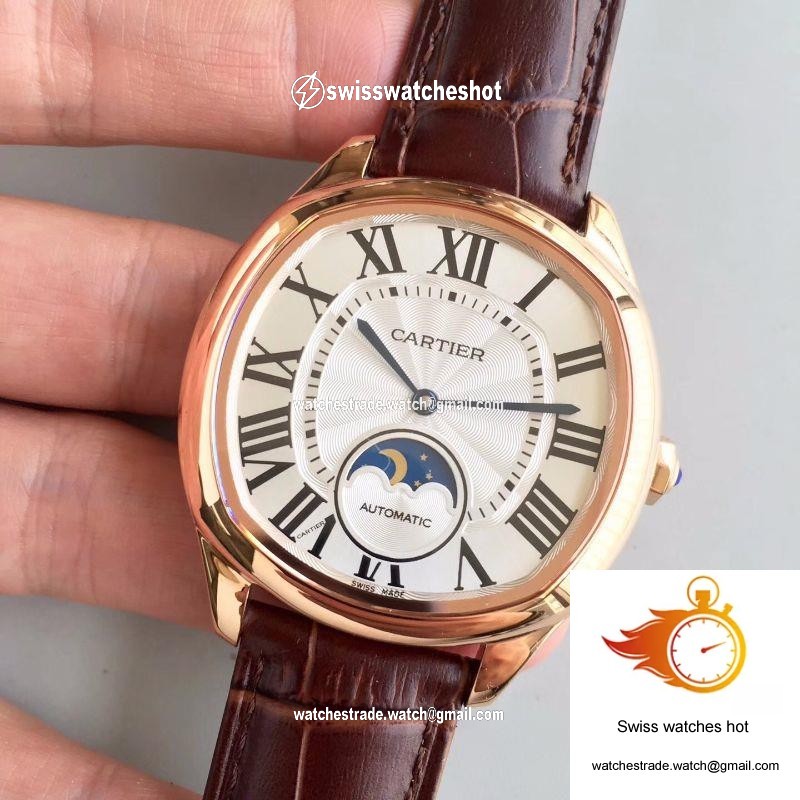 Drive De Cartier Moonphase WGNM0008 Rose Gold Silver Dial 3