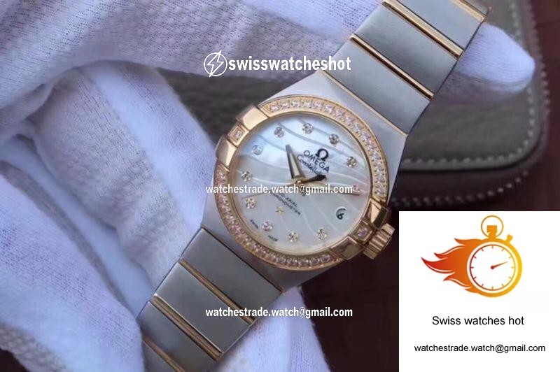 Omega Constellation Double Eagle Lady White Mother-Of-Pearl Dial 27MM 3S Factory 3