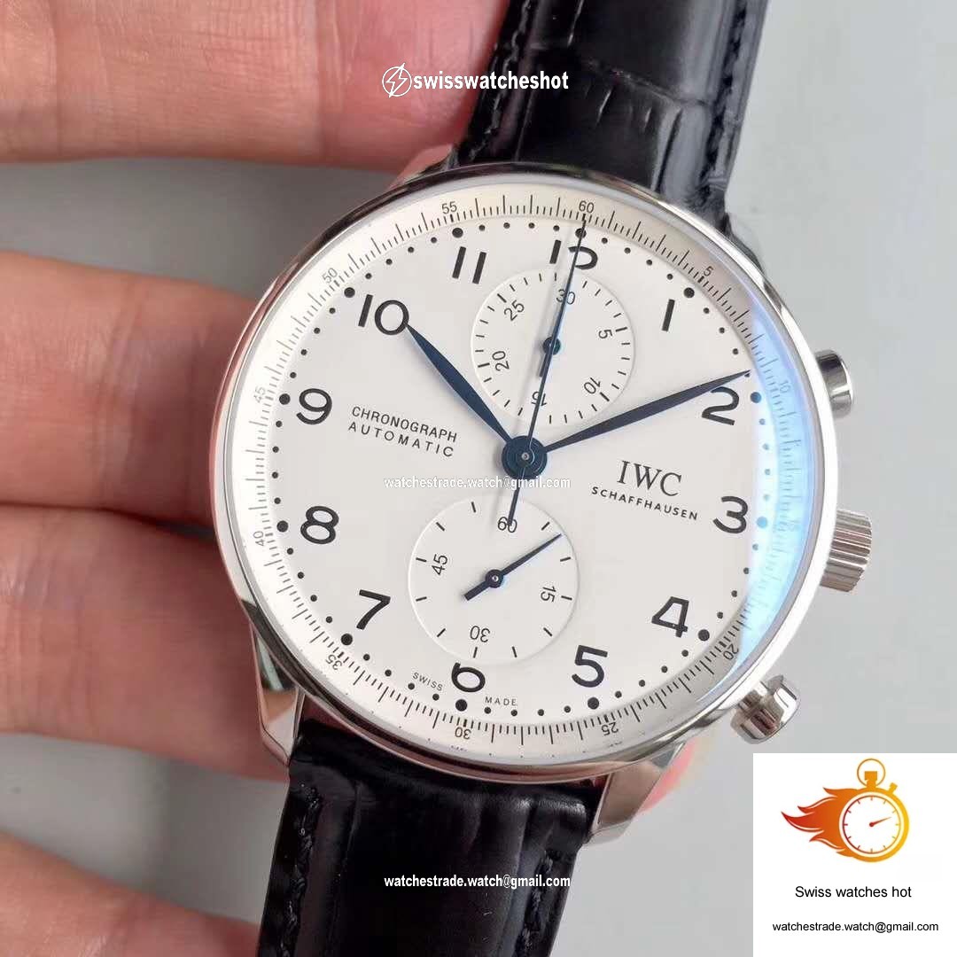 IWC Portugieser Chronograph Edition 150 Years IW371602 YL Factory White Dial 3