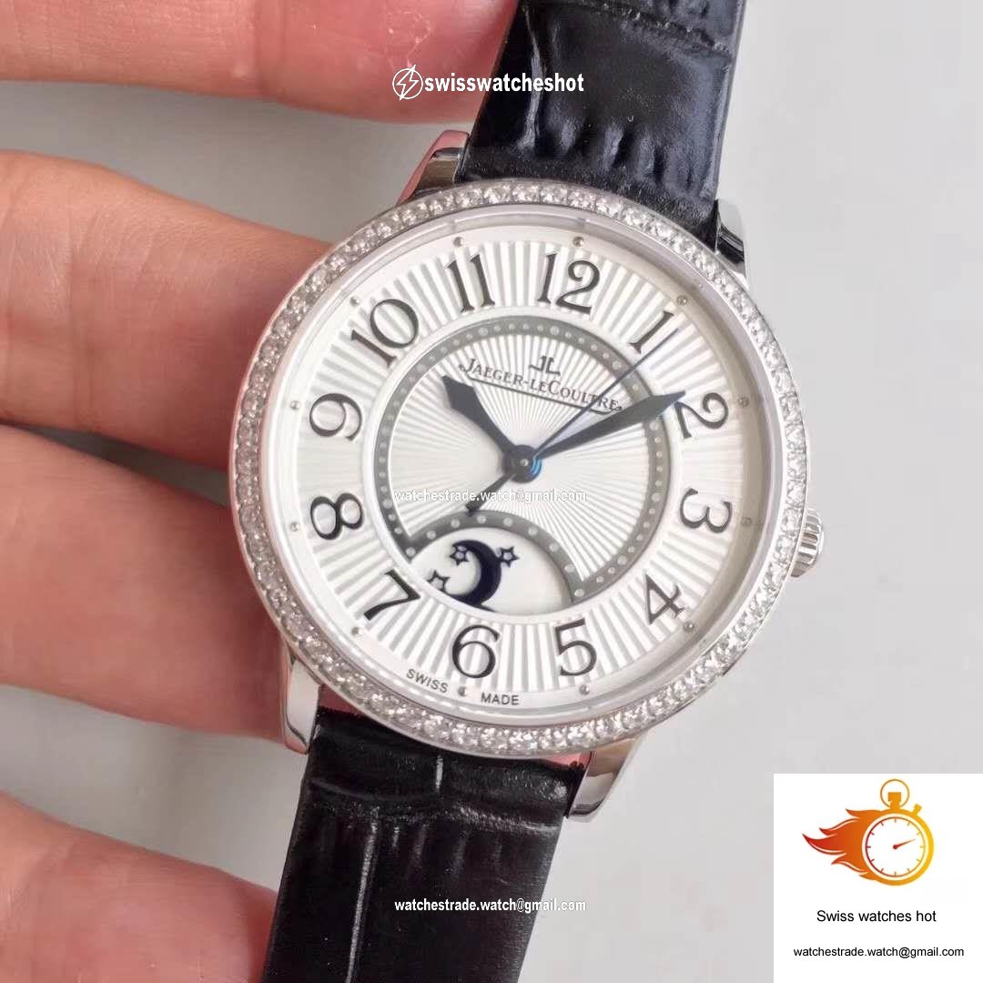 Jaeger-LeCoultre Rendez-Vous 3612420 Black Leather Strap White Dial 3