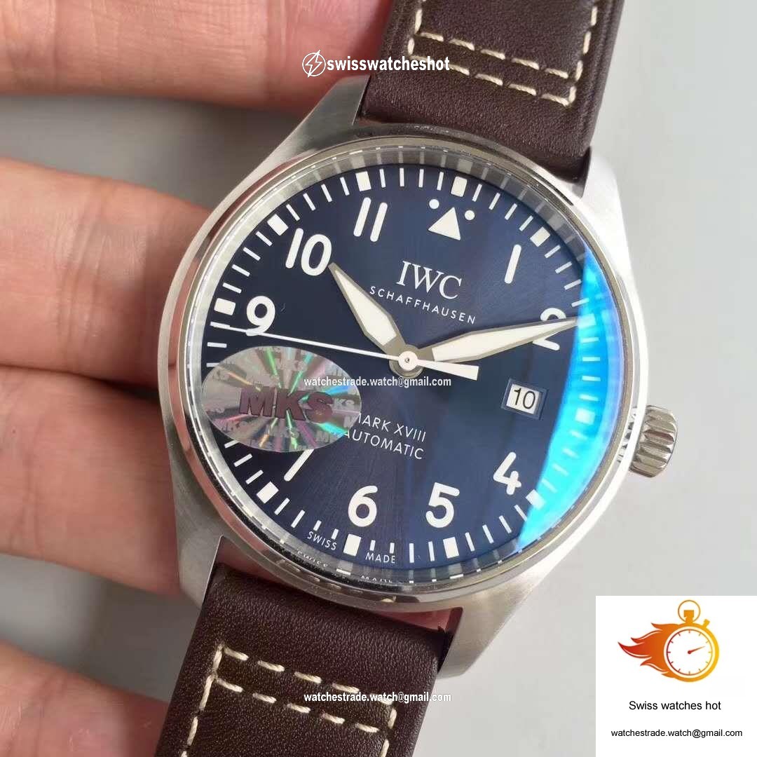 IWC Pilot Mark XVIII IW327004 MKS Factory Blue Dial 3