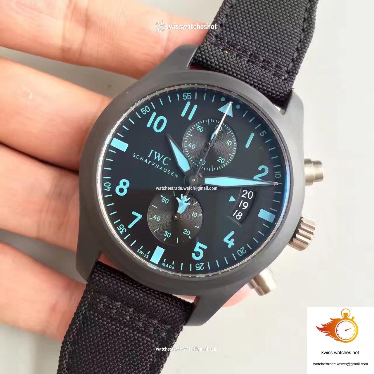 IWC Pilot Chronograph Top Gun IW388003 ZF Factory Black Dial 3
