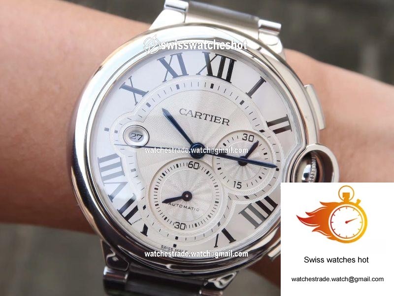 Cartier Ballon Bleu Chronograph W6920076 ZF Factory Silver Dial 3