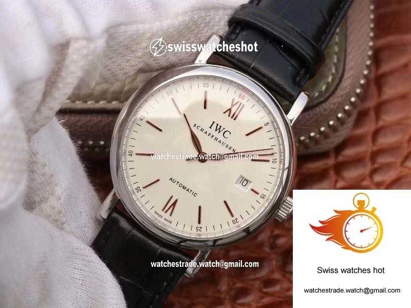 IWC Portofino Automatic IW356501 MKS Factory Black Leather Strap White Dial 3