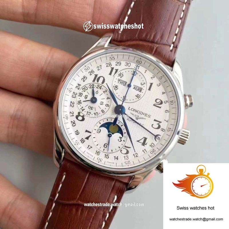 Longines Master Collection Moonphase Chronograph L2.673.4.78.3 JF Factory White Dial 3