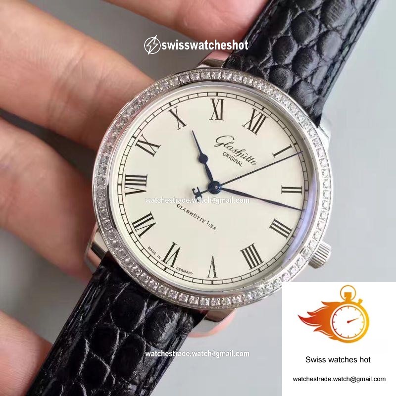 Glashutte Original Senator Excellence V4 1-39-52-01-02-04 FK Factory Diamond Bezel White Dial 3