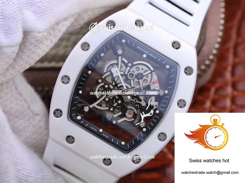 Richard Mille RM055 White Ceramic Skeleton Dial KV Factory V2 3