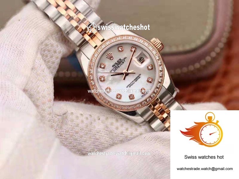 Rolex Lady Datejust Two Tone Bracelet 28MM Enamel Dial 3