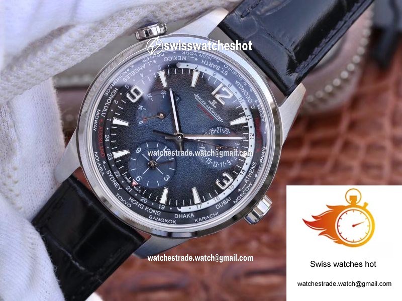 Jaeger-LeCoultre Polaris Geographic 904847J 42MM TWA Factory Black Blue Textured Dial 3