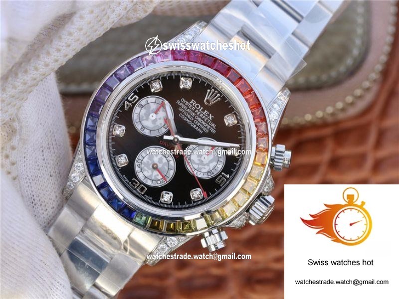 Rolex Daytona Cosmograph Rainbow 116595RBOW BL Factory Black Dial 3