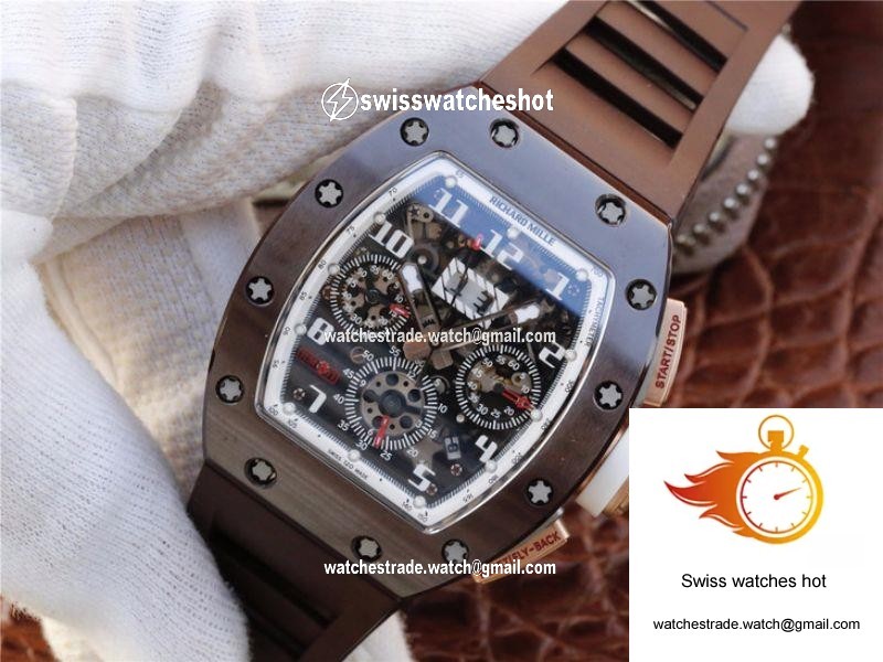Richard Mille Chronograph RM011 KV Factory Brown Crystal Dial 3