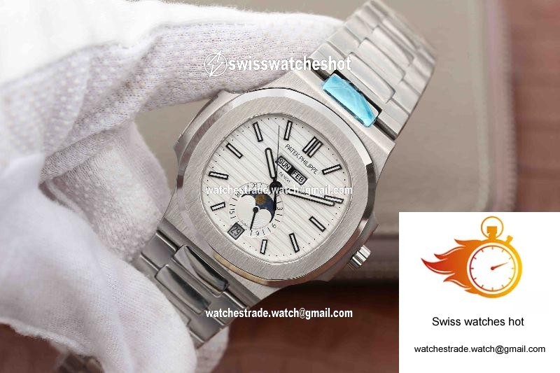 Patek Philippe Nautilus Annual Calendar Moonphase 5726/1A-010 KM Factory White Dial 3