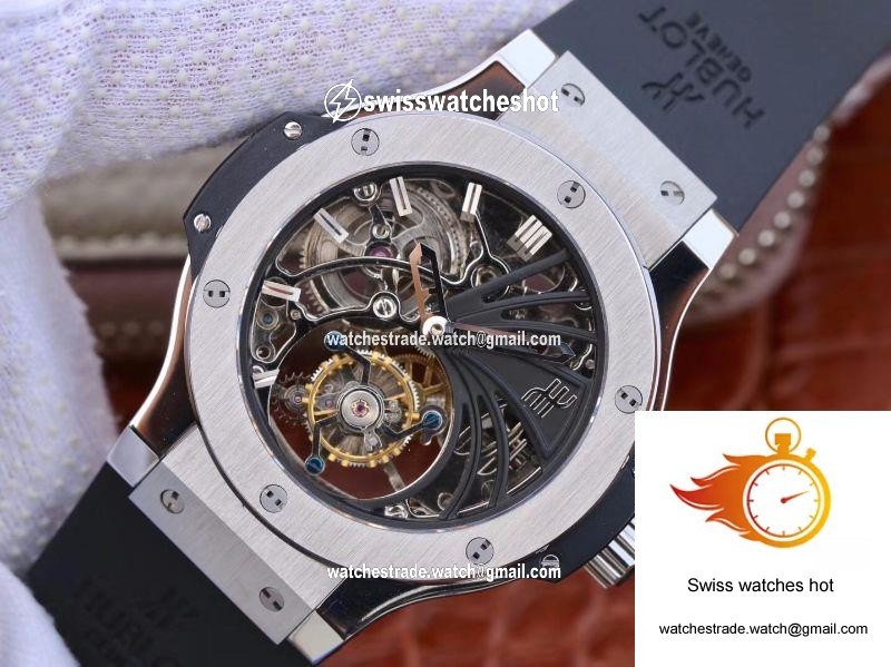 Hublot Big Bang Hollow Tourbillon Stainless Steel Case Skeleton Dial 3