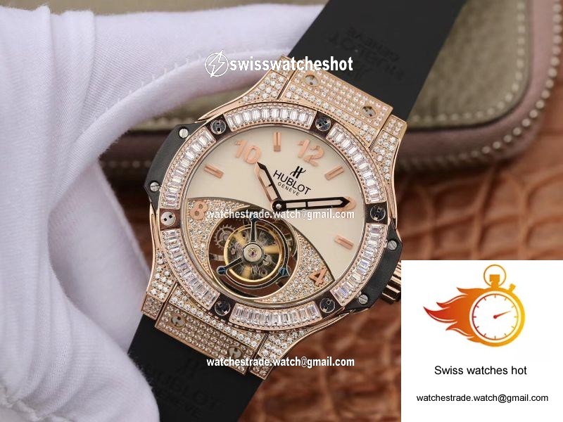 Hublot Classic Fusion Rose Gold Tourbillon White Enamel Dial 3
