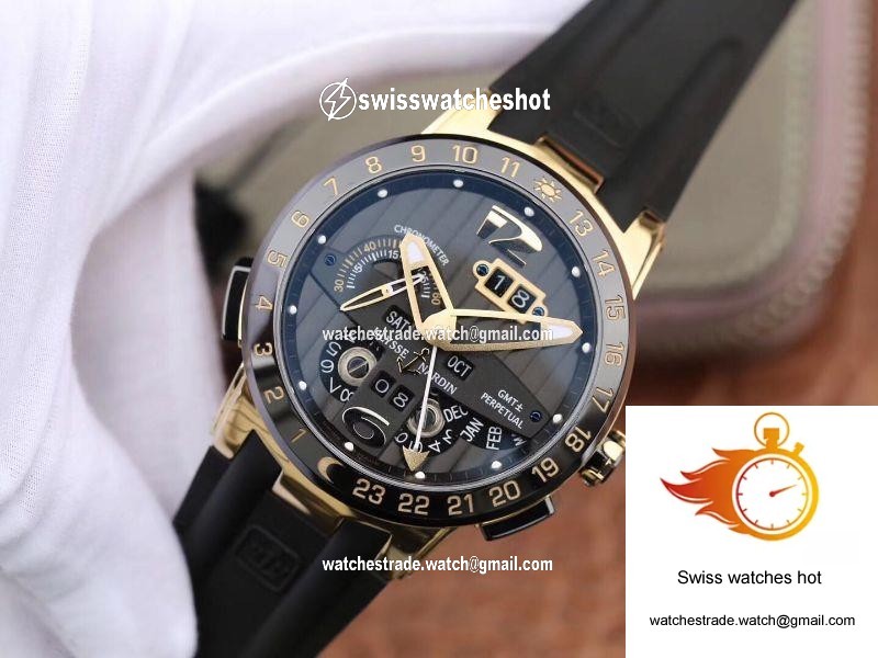 Ulysse Nardin El Toro 322-00-3 18K Yellow Gold Black Dial 3