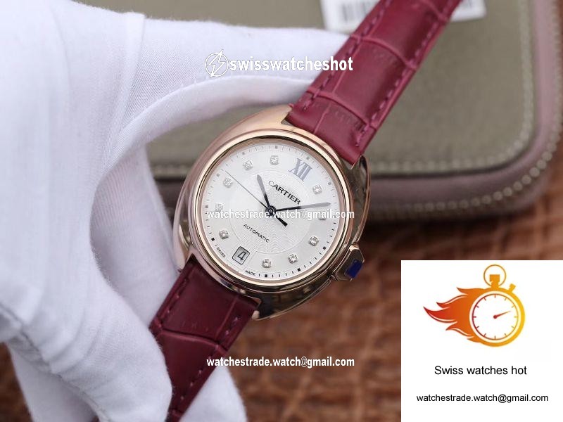 Cle De Cartier Automatic 35mm WJCL0032 18K Rose Gold Silver-gray Dial 3