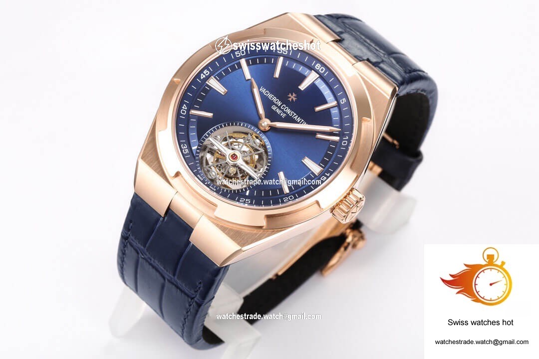 Vacheron Constantin Overseas Tourbillon 6000V/110R-B733 BBR Factory Blue Leather Strap 3